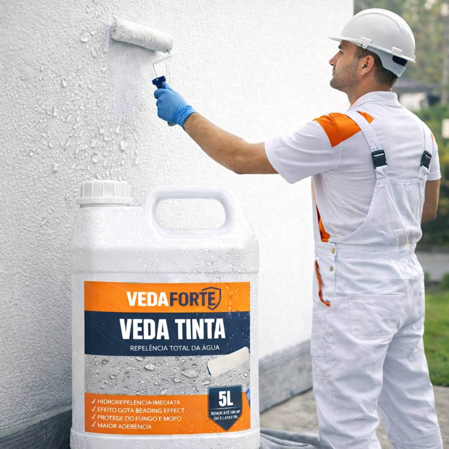 Parede tratada com Veda Tinta